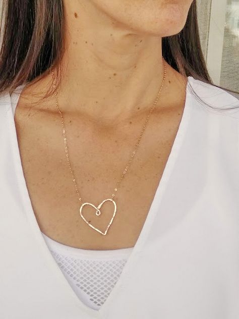 Excited to share the latest addition to my #etsy shop: Big Heart Necklace, Long Heart Necklace, Gold Filled Heart Necklace, Heart Necklace Pendant, Gold Heart Necklaces for Women, Boho Necklace, https://etsy.me/2U04Hg4 Big Heart Necklace, Heart Necklace Gold, Open Heart Necklace, Heart Necklaces, Star Necklace Gold, Necklace Big, Dainty Pendant, Business Products, Heart Pendant Gold