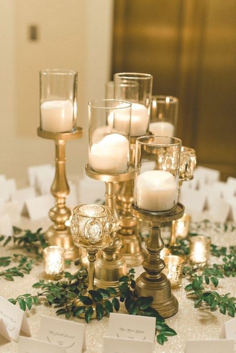 Candles On Round Tables Wedding, Mismatch Centerpieces Wedding, Bird Cage Wedding Decor, Gold Centerpiece Wedding, Wedding Candle Centerpieces, Candle Centerpieces Wedding, Candlestick Centerpiece Wedding, Inexpensive Wedding Centerpieces, Cheap Wedding Table Centerpieces