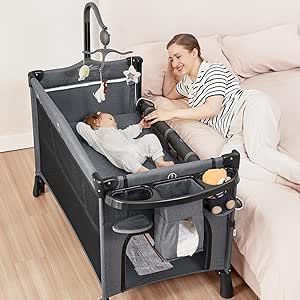 Pack N Play Bassinet, Baby Bassinet Bedside, Portable Playpen, Rocking Bassinet, Bedside Bassinet, Portable Bassinet, Bedside Crib, Portable Crib, Pack And Play