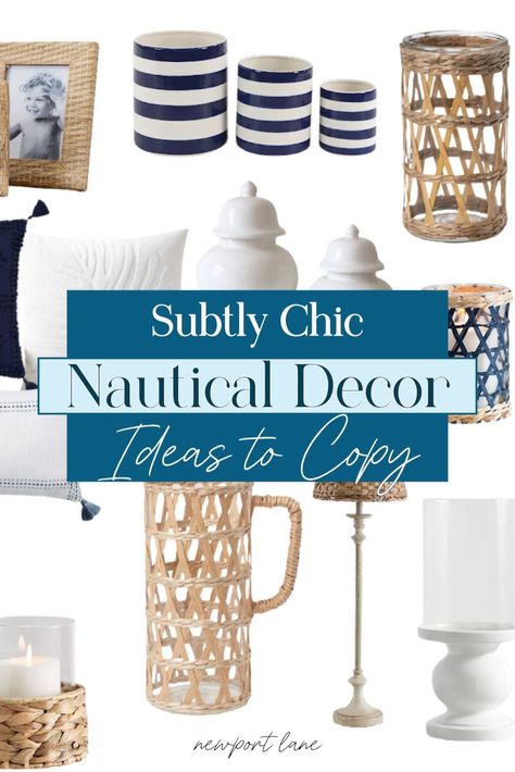 Nautical Color Scheme, Beach Decor Ideas, Navy Blue Decor, Modern Coastal Decor, Nautical Colors, Coastal Dining, Coastal Room, Classic Coastal, Coastal Interiors Design