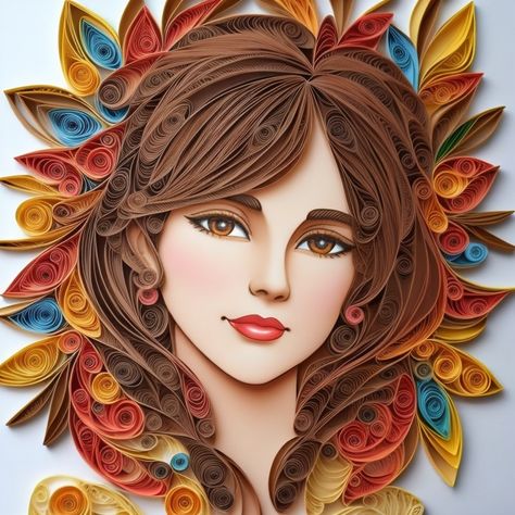 Paper Quilling Quilling Portrait, Quilling People, Quiling Paper Art, Arte Quilling, Paper Quilling For Beginners, Quilling Work, Quilled Jewellery, Projets Cricut, Quilling Paper Craft