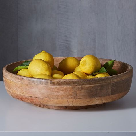 Salisbury & Co Grove Fruit Bowl Large 42.5x11.5cm - Fast Shipping Pretty Fruit Bowl, Big Fruit Bowl, Fruit Bowl Display Kitchen Counter Space, Fruit Display Ideas Kitchen, Kitchen Fruit Bowl, Fruit Bowl Decor, Fruit Bowl Kitchen, Wood Fruit Bowl, Large Wood Bowl