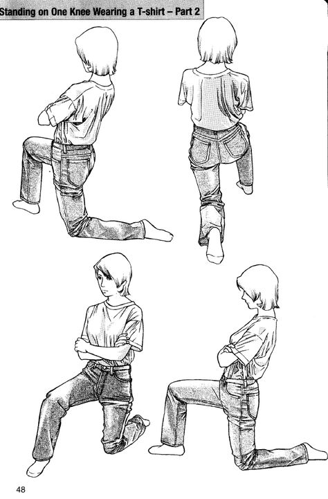 AnatoRef — People in Perspective Top Image Row 2, 3, & 4... Drawing Reference Poses Kneeling, How To Draw Manga, Draw Manga, Figure Reference, Gesture Drawing, Poses References, Body Drawing, Blog Website, Unreal Engine