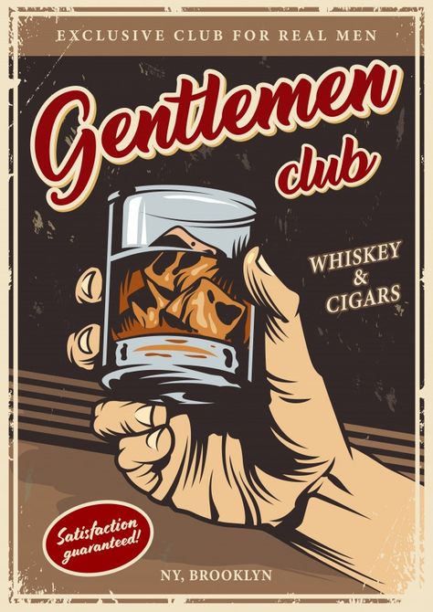 Vintage gentlemen club advertising templ... | Free Vector #Freepik #freevector #logo #man #typography #bar Gentlemen Club, Sejarah Kuno, Poster Vintage Retro, Vintage Gentleman, Etiquette Vintage, Seni Vintage, Gentlemans Club, Bar Poster, Wine Poster