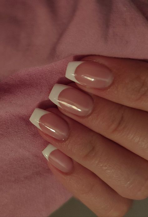 Tapered Square Nails, French Tip Nail Designs, French Manicure Nails, Work Nails, French Tip Acrylic Nails, French Acrylic Nails, Tip Nails, Soft Nails, Nails French