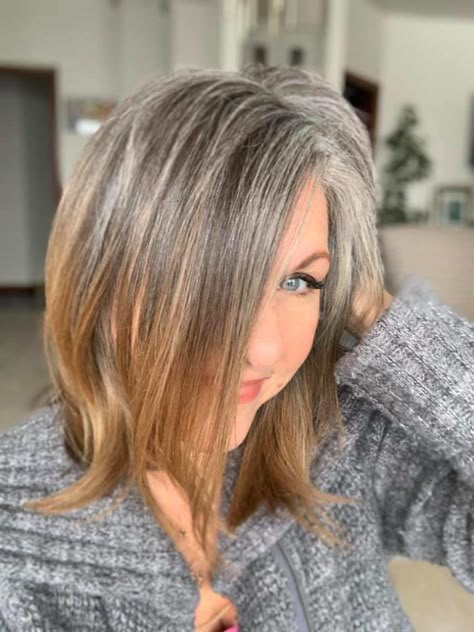 If you are thinking about growing out gray hair, there’s no “right way” to go gray. The transition to gray hair will be different for everybody. But we know a few tricks to try—check out this inspiro! Learn more about going gray here! Growing Gray Hair Out Aging Gracefully, Highlights For Gray Hair Brunettes, Platinum Brown Hair Balayage, Transitioning To Gray Hair From Brown With Highlights, Transitioning Brown Hair To Gray, Grow Out Gray Hair From Brown, Growing Grey Hair Out Aging Gracefully, Transition From Brunette To Gray Hair, Embrace The Gray Hair