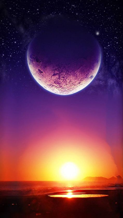 moon and sun Wallpaper by ShinchanX8 - c2 - Free on ZEDGE™ Reflection Wallpaper, Moon Hd, Iphone Wallpaper Moon, Moon Reflection, Moon Stars Art, Moon And Stars Wallpaper, Sun Background, Stars Wallpaper, Christmas Aesthetic Wallpaper