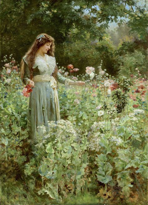 | reid, robert payton - Gathering Poppies | Robert Payton Reid  1859-1945  Schotland Waterhouse Paintings, Pre Raphaelite Art, British Artists, Istoria Artei, Dante Gabriel Rossetti, John Everett Millais, John William Waterhouse, Edvard Munch, Pre Raphaelite