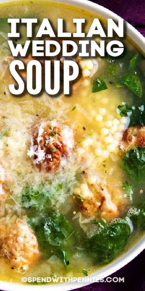 Easy Italian Wedding Soup, Soup With Meatballs, Pork Soup Recipes, Wedding Soup Recipe, Italian Soup Recipes, Italian Wedding Soup Recipe, Recipe Soup, Pork Soup, Homemade Soup Recipe