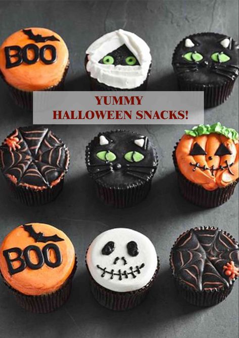 Decorative Cupcakes, Halloween Cooking, Halloween Food Cupcakes, Cupcakes Halloween, Halloween Deserts, Cupcake Business, Postres Halloween, Recetas Halloween, Frozen Dog Treats