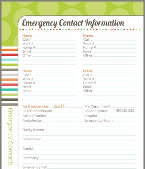 Foster Care Announcement, Organizing Planner, Emergency Contact Form, Emergency Contact List, Medical Binder, Emergency Binder, Family Binder, Household Binder, Home Binder