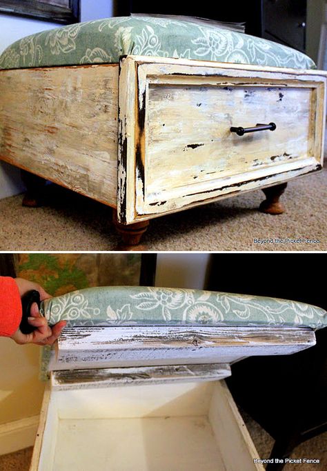 OTTOMAN :: Old drawer turned into a STORAGE ottoma! LOVE IT! Diy Storage Ottoman Coffee Table, Diy Storage Ottoman, Storage Ottoman Coffee Table, Casa Clean, Diy Ottoman, Old Drawers, Diy Drawers, Ottoman Coffee, Ottoman Coffee Table