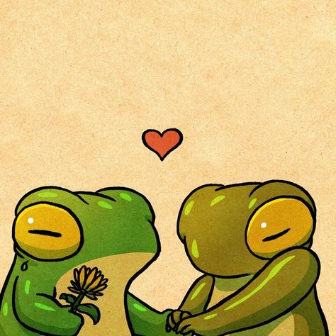 Ding Hu Art on Instagram: "Aww  #frogart #goblincore #love #frog #cuteart" Green Art Ideas, Frog Couple, Frog Love, Green Drawing, Birthday Painting, Frog Illustration, Frog Tattoos, Frog Pictures, Cocoppa Wallpaper