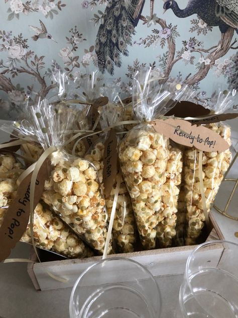 Brown Stickers, Popcorn Party Favors, He Popped The Question, Popcorn Favors, Popped The Question, Engagement Party Favors, Pj Party, Favour Bags, Popcorn Party