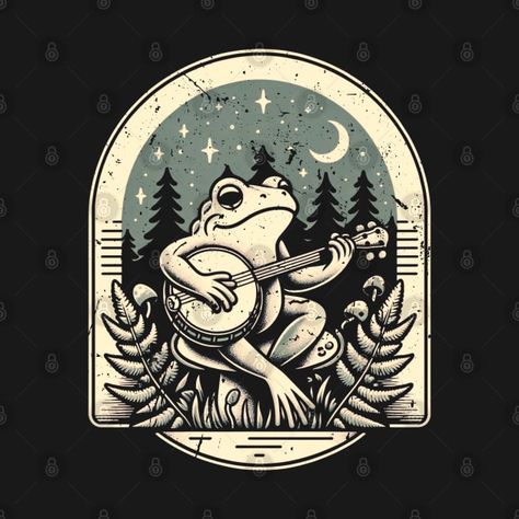 Check out this awesome 'Cottagecore+Frog+Playing+His+Acoustic+Guitar' design on @TeePublic! Banjo Frog, Shop Cottagecore, Cottagecore Frog, Hey You, Guitar Design, Music Humor, Pride Tshirts, Funny Movies, Black Artists