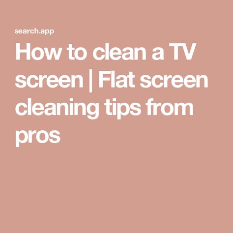 How to clean a TV screen | Flat screen cleaning tips from pros Clean Tv Screen, Tv Screen Cleaner, Diy Fabric Softener, Restaurant Cleaning, Flat Tv, Domestic Cleaning, Mr Clean, How To Clean Silver, Tv Screen