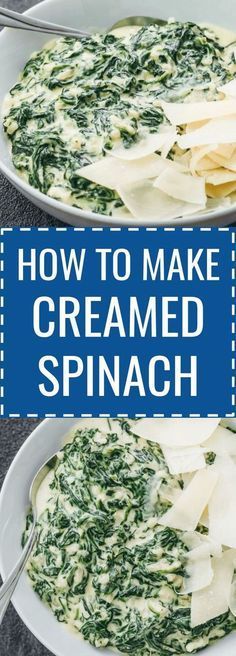 Easy creamed spinach: Enjoy this delicious and easy side dish of cheesy creamed spinach. thanksgiving / side / fresh / keto / low carb / diet / atkins / induction / meals / recipes / easy / dinner / lunch / foods / healthy / gluten free / paleo / boston market / steakhouse / best / cheesy / parmesan / quick / skinny / light / dip / simple / stovetop / classic / southern / garlic / for two / make ahead / how to make / heavy #thanksgiving #healthy #lowcarb #recipes Easy Creamed Spinach, Spinach Side Dish, Atkins Induction, Lunch Foods, Talladega Nights, Spinach Recipe, Recipes Easy Dinner, Quick Diet, Low Carb Salad