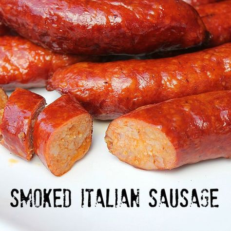 Smoked Italian Sausage from Steve Cylka! Sausage In Smoker, Smoked Italian Sausage, Bge Recipes, Italian Sausage Recipe, Making Sausage, Sausage Making Recipes, Bradley Smoker, Homemade Sausage Recipes, Smoked Sausage Recipes