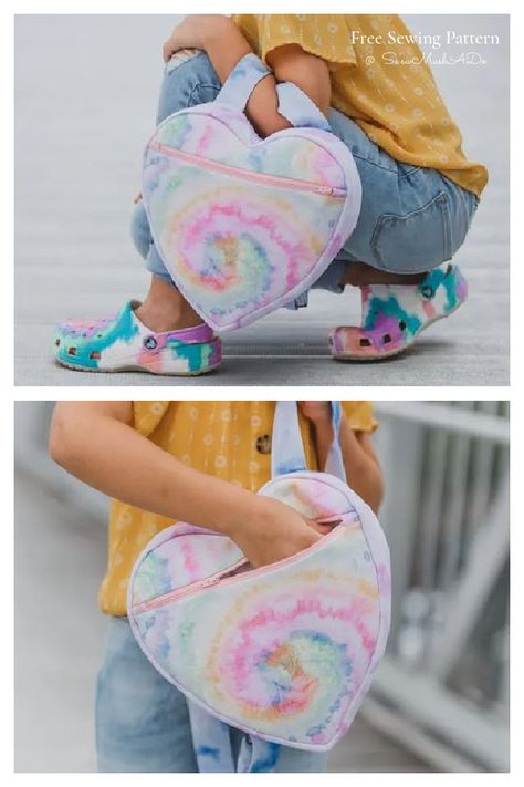 Kids Fabric Heart Backpack Free Sewing Pattern | Fabric Art DIY Kids Purse Diy, Kids Backpack Pattern, Diy Backpack Pattern, Fabric Art Diy, Heart Backpack, Backpack Pattern Sewing, Sewing Tutorials Bags, Purse Sewing Patterns, Kids Purse