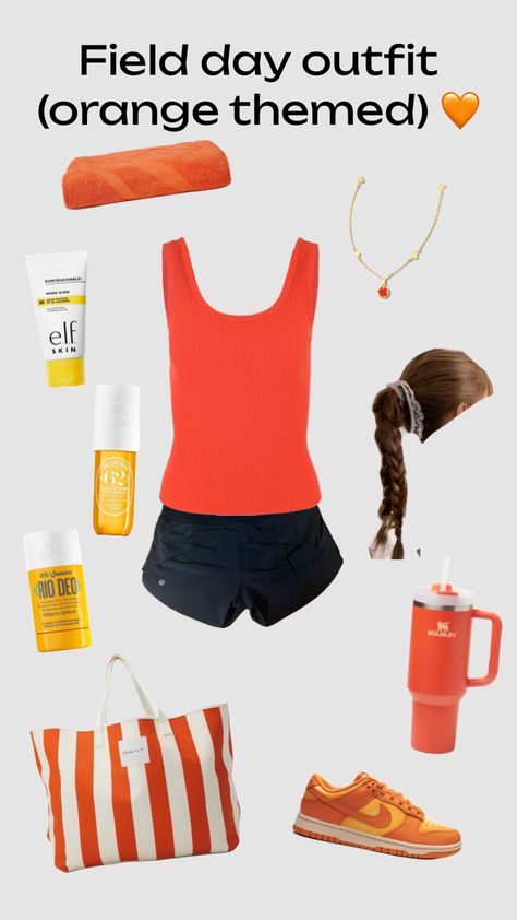 Orange themed field day outfit! 🧡 #orange #fielddayfit #outfit #inspo #summer Outfit Inspo Summer, Field Day, Day Outfit, Outfit Of The Day, Orange, Outfit Inspo