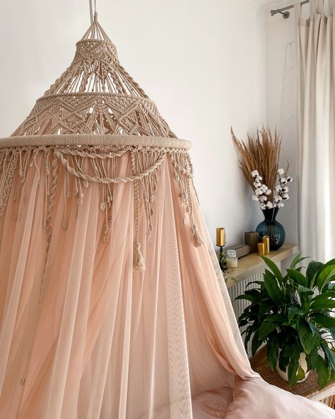 In white. Soon🤍 #bohemian #bohemianstyle #bohocanopy #macrame #bohokidsroom #bohonursery #bohemianhome #canopybed Macrame Bed Canopy, Macrame Bed, Boho Kids Room, Bed Canopy, Canopy Bed, Personalized Embroidery, Boho Nursery, June 19, Trendy Baby