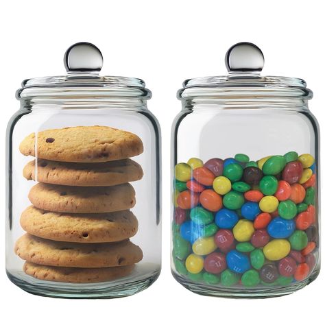 PRICES MAY VARY. 𝐏𝐑𝐄𝐌𝐈𝐔𝐌 𝐁𝐏𝐀-𝐅𝐑𝐄𝐄 𝐆𝐋𝐀𝐒𝐒: These cookie jars are made from durable, high-grade glass that is both BPA-free and crack resitant, offering a safe and long-lasting storage solution for your kitchen essentials. 𝐌𝐔𝐋𝐓𝐈-𝐏𝐔𝐑𝐏𝐎𝐒𝐄 𝐒𝐓𝐎𝐑𝐀𝐆𝐄: Perfect for organizing your kitchen or office, these stylish glass jars can store everything from cookies and snacks to coffee, pasta, spices and candies, jazzing up your space with our jazzy jars. 𝐂𝐎𝐍𝐕𝐄𝐍𝐈𝐄𝐍𝐓 Jars Organization, Canisters For Kitchen, Glass Cookie Jars, Store Snacks, Kitchen Jars, Clear Jars, Glass Canisters, Timeless Decor, Perfect Cookie