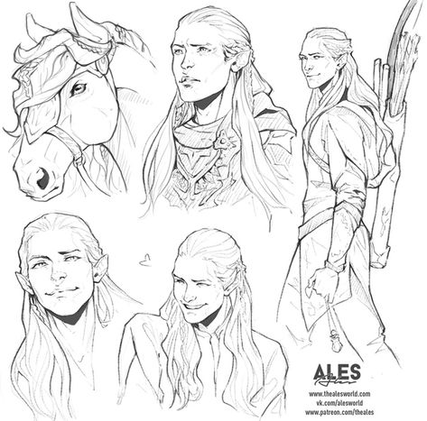 Legolas Illustration, Legolas Drawing, Legolas Fanart, Elf Drawings, Lotr Elves, Legolas And Thranduil, Hobbit Art, Tolkien Elves, Middle Earth Art