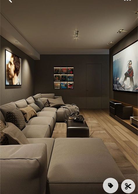 Small Home Theater Ideas, Small Cinema Room, Cinema Room Small, Home Cinema Room Ideas, Small Movie Room, Small Theater Room, Basement Tv Rooms, Tv Rum, Cinema Ideas