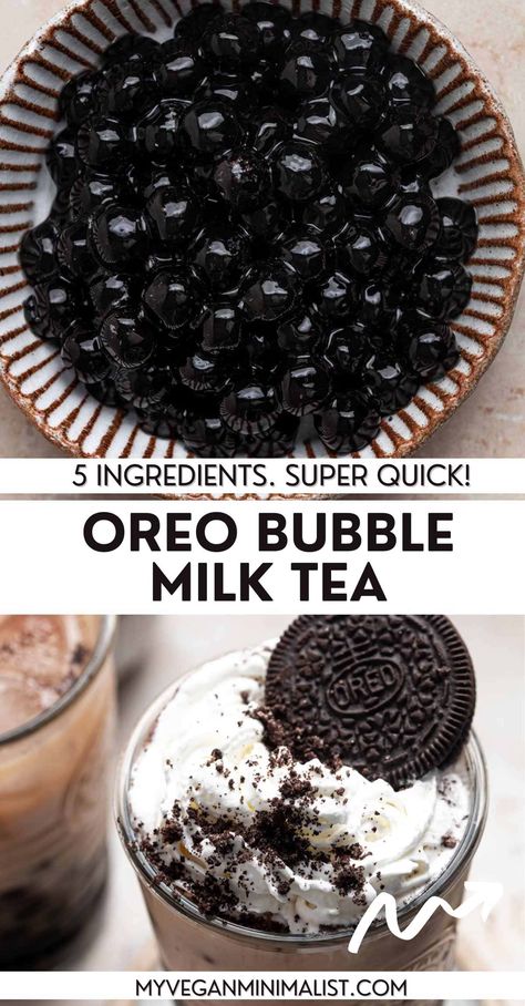 Easy Bubble Tea Recipe, Chocolate Milk Tea, Strawberry Milk Tea, Boba Tea Recipe, Boba Recipe, Oreo Milk, Bubble Tea Recipe, Milk Tea Recipes, Tea Drink Recipes