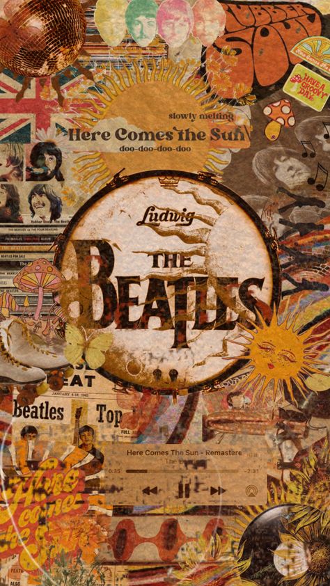 #summercomp2 my entry for the comp it’s here comes the sun by the beetles and 70s asthetic #thebeetles #70saesthetic #70s The Beatles Aesthetic, Iphone Collage, 70’s Aesthetic, Rubber Soul, Hippie Aesthetic, Here Comes The Sun, Beetles, Here Comes, Aesthetic Vintage