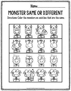 M Is For Monster Preschool, Halloween Preschool Worksheets, Halloween Lesson Plans, Seasons Preschool, Halloween Activities Preschool, Monster Activities, Emotions Preschool, Toddler Math, Halloween Lesson