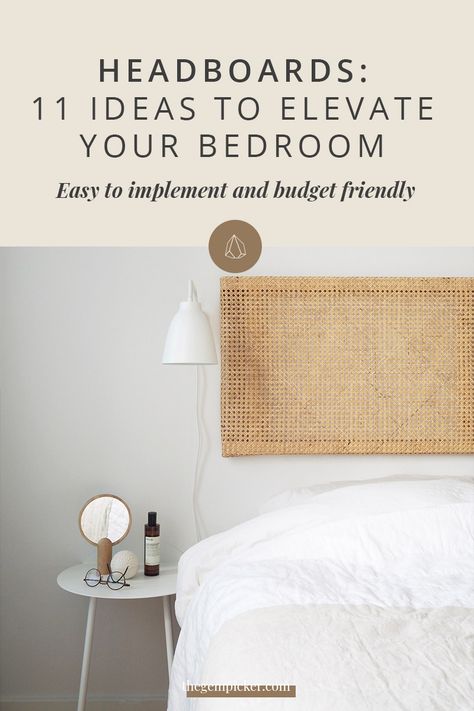 Hotel Style Headboard Ideas, Ikea Headboard Ideas, Rattan Headboard Bedroom Ideas, No Headboard Ideas Bedroom, Creative Headboard Ideas, No Headboard Ideas, Painted Rattan, Ikea Headboard, Ivar Cabinet