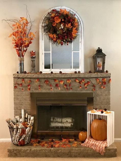 Fall Fireplace Decor Fireplace Fall Decorations, Fireplace Fall Decorating Ideas, Fireplace Fall Decor, Fall Fireplace Mantel, Fall Fireplace Decor, Decor Images, Fall Fireplace, Fall Bedroom, Diy Pool