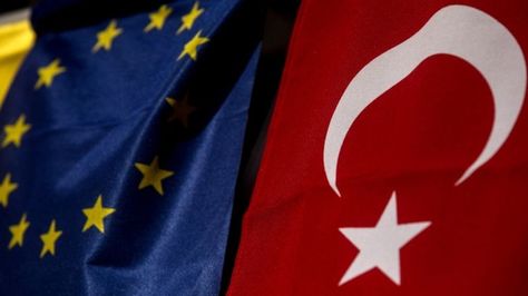 EU is now open with Turkey as its member. Turkey's bid to join the EU is highly controversial and featured prominently in the UK's EU referendum campaign. Why Don't We, Interesting News, European Union, The European Union, Free Travel, Bbc News, Eu Flag, Ankara, About Uk