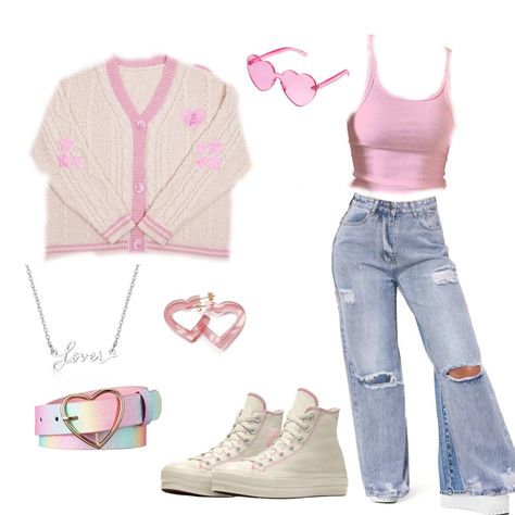 Outfits For Lover Era, Taylor Concert Outfit Lover, Pink Consert Outfits, Simple Lover Era Outfit, Eras Tour Movie Outfits Lover, Taylor Swift Lover Inspo Outfits, Lovers Taylor Swift Outfit, Lover Cardigan Taylor Swift, Taylor Swift Lover Cardigan