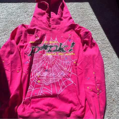 Sp5der P*nk hoodie Pink 555 Hoodie, Sp5der P*nk Hoodie, P*nk Hoodie, 555 Hoodie, Bestie Goals, Young Thug, Birthday Wishlist, Birthday Month, Really Cute Outfits