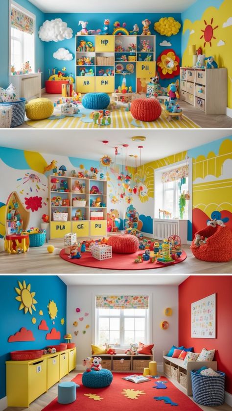 Toddler Daycare Rooms, Daycare Design Ideas, Daycare Room Design, Toddler Room Organization, Toddler Daycare, Toy Storage Ideas, Basement Ideas For Kids, Daycare Decor, Preschool Decor