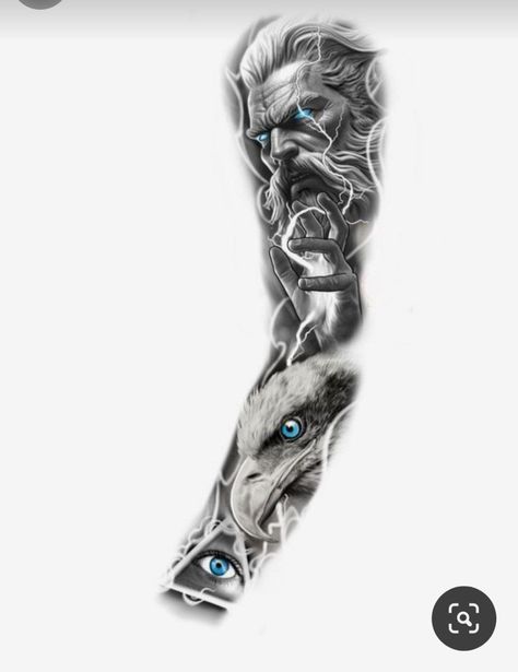 Zeus Sleeve Tattoo, 22 Tattoo, Full Hand Tattoo, Poseidon Tattoo, Zeus Tattoo, Spartan Tattoo, Realistic Tattoo Sleeve, Skull Sleeve Tattoos, Full Sleeve Tattoo Design