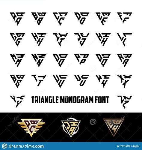 Triangle Logo Design Ideas, Penrose Triangle, Triangle Font, Illustrator Illustration, Logo Icon, Letter Logo Design, Triangle Logo, Calligraphy Fonts, Logo Fonts