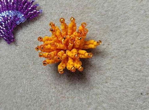 Pom Pom Chrysanthemum, Beaded Flower Tutorial, Beaded Studs, Pom Pom Flower, Flower Beading, Velvet Bracelet, Fan Flower, Sequin Flowers, Flowers Everywhere