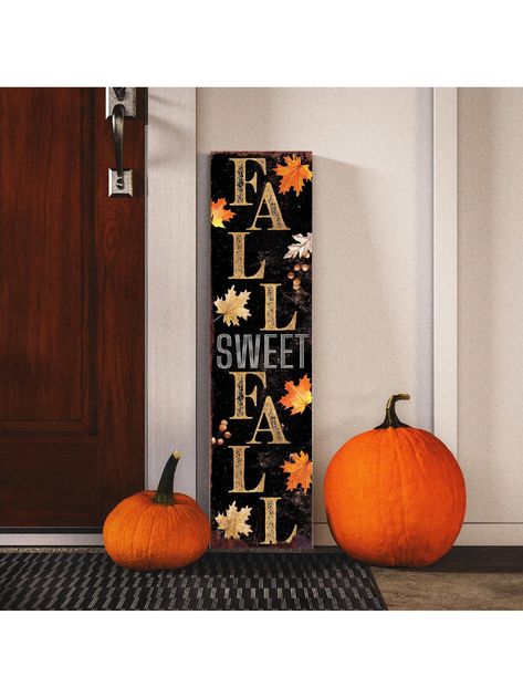 Welcome the autumn season with the 36in Fall Pumpkin Welcome Porch Sign, a perfect blend of rustic charm and modern farmhouse style. This front porch sign features a warm "Welcome" message alongside a classic pumpkin design, making it an ideal addition to your fall decor. Crafted from high-quality wood, this sign is designed to withstand the outdoor elements, ensuring it remains a beautiful part of your seasonal decor year after year. Standing at 36 inches tall, this porch sign creates a bold and eye-catching statement for your entryway or front door, greeting guests with a festive and inviting touch. The vibrant colors and rustic design capture the essence of autumn, making it a versatile decor piece that enhances the warmth and charm of your home. Easy to install, this sign is perfect fo Fall Decor For Front Door, Entryway Fall Decor, Fall Porch Signs, Porch Fall Decor, Fall Decor Signs, Modern Farmhouse Entryway, Welcome Porch Sign, Rustic Modern Farmhouse, Farmhouse Entryway