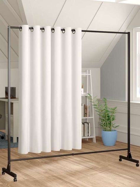 Dividing Rooms Without Walls, Room Division, Curtain Divider, Curtain Room Divider, Sliding Room Dividers, Divider Curtain, Hanging Room Dividers, Diy Sliding Barn Door, Diy Room Divider