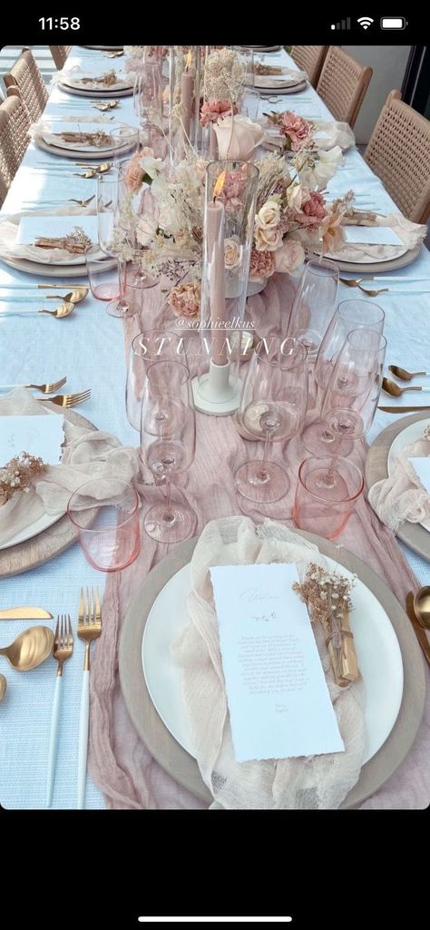 Table Settings Engagement Party, Pink And Brown Wedding Decorations, Womens Brunch Ideas Decor, Pink Garden Bridal Shower Ideas, Baby In Bloom Baby Shower Table Decor, Pink Dinner Party Table Settings, Birthday Party Table Set Up Women, 21st Table Decorations, Coquette Table Decor