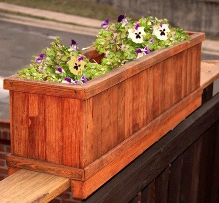 The Carmel Planters, Built to Last Decades | Forever Redwood Railing Flower Boxes, Deck Planter Boxes, Pallet Planters, Deck Railing Planters, Deck Planters, Garden Boxes Raised, Railing Planters, Window Planters, Downtown Raleigh