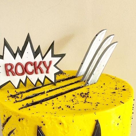 Sophie's Sweet Spot on Instagram: "Wolverine cake for Rocky’s 9th Birthday!!  Chocolate cake with a Cookies and Cream Buttercream, finished with a textured yellow and and awesome print thanks to @sweetdesignsbykirsten  . . . . . . #geraldtoncakes #sophiessweetspot #sweetspot #yummy #cake #birthdaycake #wolverine #xmen #wolverinecake #birthday #instacake #instayum #instacake #oreo #cookiesandcream #delish #yum" X Men Cake, Wolverine Birthday Party, Wolverine Cake, Cookies And Cream Buttercream, Birthday Chocolate Cake, Wolverine Xmen, Birthday Chocolate, Cakes For Men, Cakes For Boys