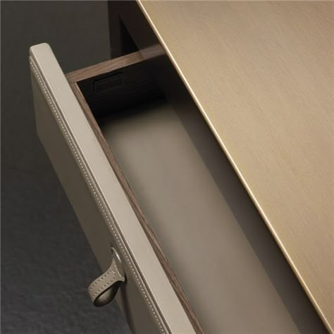 detail Millwork Details, Joinery Details, Leather Desk, Drawer Design, Hotel Interiors, Furniture Handles, Bedside Cabinet, Furniture Details, Wardrobe Design