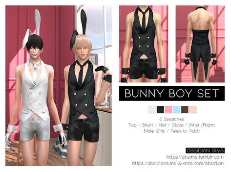 BUNNY BOY SET┊ New mesh | Patreon 上的 OBSIDIAN SIMS Obsidian Sims, Kawaii Pics, Sims 4 Male Clothes, Sims 4 Traits, Bunny Boy, Sims 4 Body Mods, Free Sims, Sims 4 Dresses, Sims 4 Characters