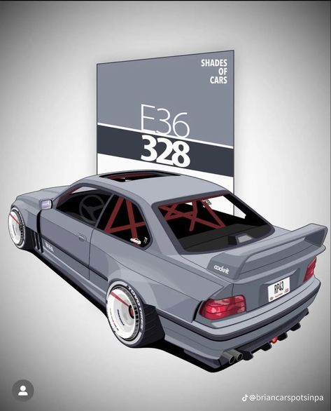 Shades Of Cars, E36 328i, Foto Cars, Bike Pictures, Car Shade, Car Style, Civic Hatchback, Automotive Artwork, Anime Car