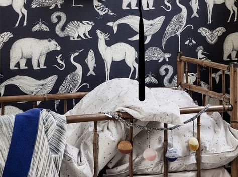 The best kids wallpapers for the new year. - Petit & Small Ferm Living Wallpaper, Azuma Makoto, Ferm Living Kids, Casa Hobbit, Fantastic Wallpapers, Katie Scott, Wallpaper Display, Medical Journals, Bold Wallpaper