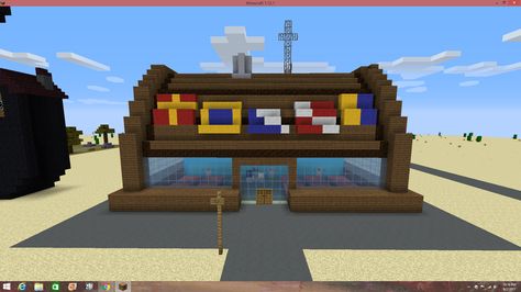 SpongeBob World- The Krusty Krab Minecraft Crusty Crab, Krusty Krab Minecraft, Minecraft Spongebob House, Spongebob Minecraft Builds, Minecraft Disney Buildings, Disney Minecraft Builds, Minecraft Spongebob, Disney Minecraft, The Krusty Krab